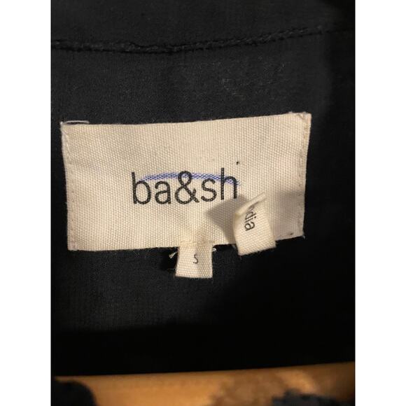 ba&sh Top Womens Small Black Sheer Embroidered Boho Peasant Top Long Sleeve - Picture 3 of 8